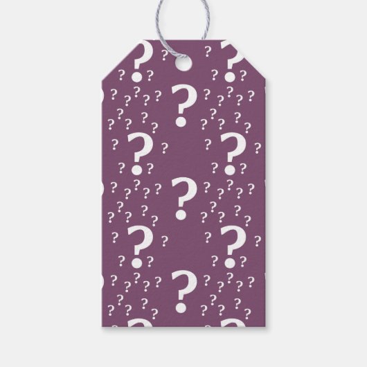 Mystery vraagteken raadsel puzzle mauve cadeaulabel (Voorkant)