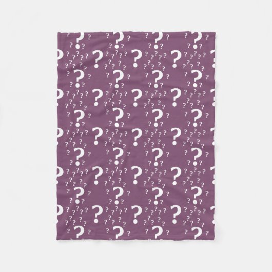 Mystery vraagteken raadsel puzzle mauve fleece deken (Voorkant)
