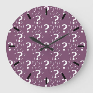Mystery vraagteken raadsel puzzle mauve grote klok