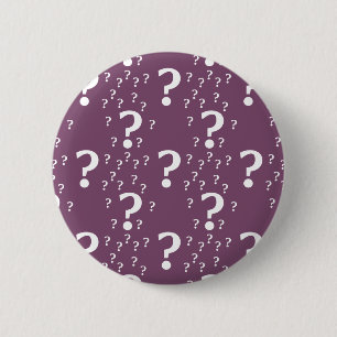 Mystery vraagteken raadsel puzzle mauve ronde button 5,7 cm