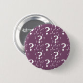Mystery vraagteken raadsel puzzle mauve ronde button 5,7 cm (Voorkant /achterkant)