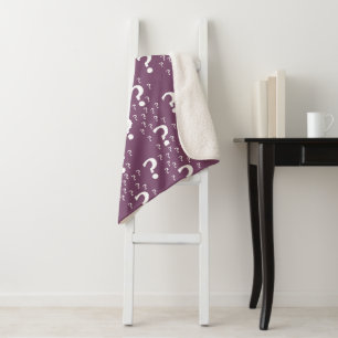 Mystery vraagteken raadsel puzzle mauve sherpa deken