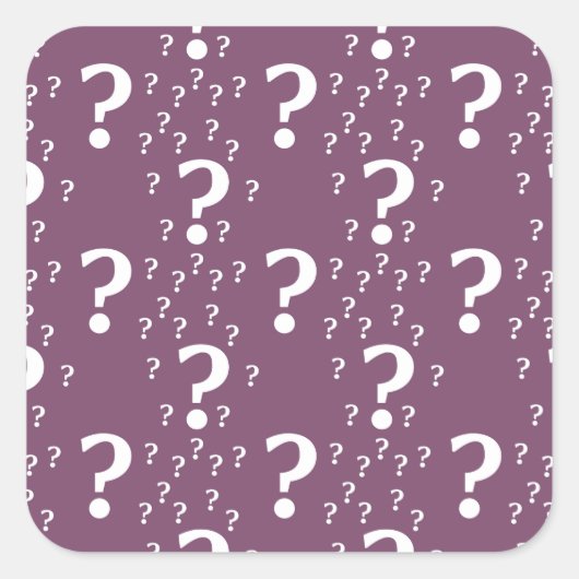 Mystery vraagteken raadsel puzzle mauve vierkante sticker (Voorkant)