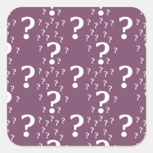 Mystery vraagteken raadsel puzzle mauve vierkante sticker