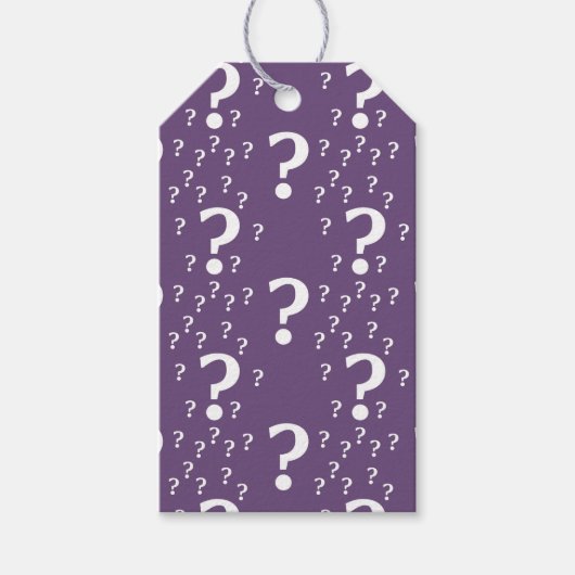 Mystery vraagteken raadsel puzzle paars cadeaulabel (Voorkant)