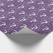 Mystery vraagteken raadsel puzzle paars cadeaupapier (Hoek)