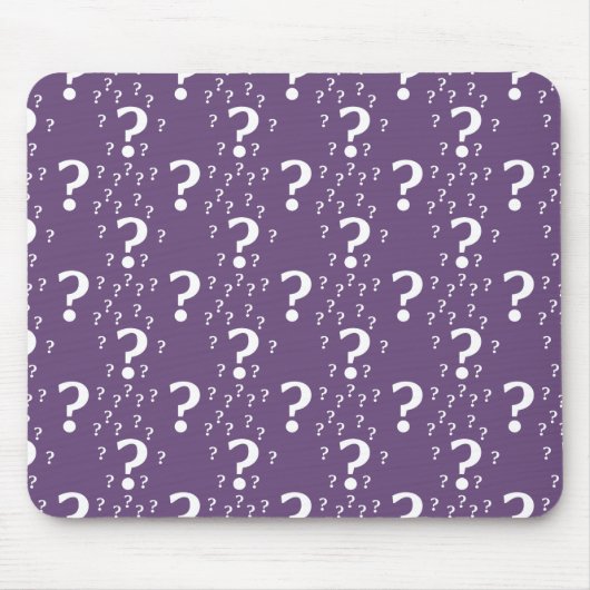 Mystery vraagteken raadsel puzzle paars muismat (Voorkant)