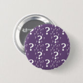 Mystery vraagteken raadsel puzzle paars ronde button 5,7 cm (Voorkant /achterkant)