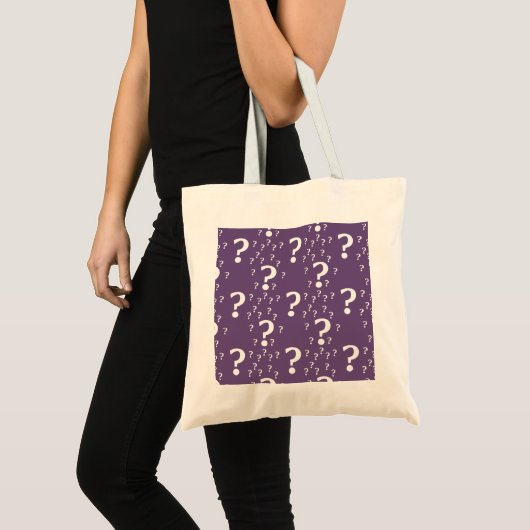 Mystery vraagteken raadsel puzzle paars tote bag (Voorkant (product))