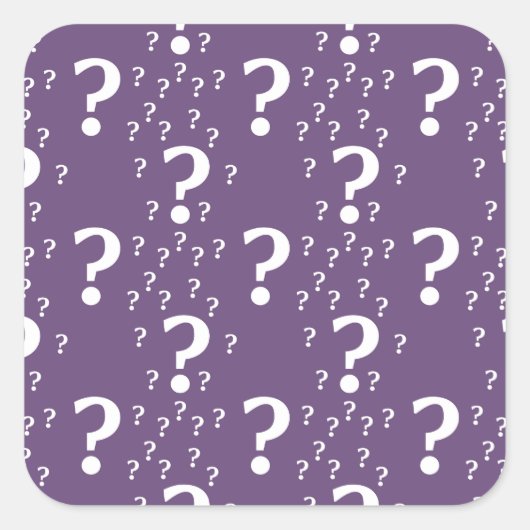 Mystery vraagteken raadsel puzzle paars vierkante sticker (Voorkant)
