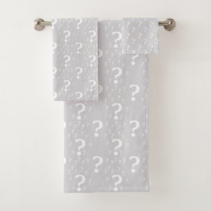 Mystery vraagteken raadsel raadsel lichtgrijs bad handdoek