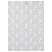 Mystery vraagteken raadsel raadsel lichtgrijs klembord (Achterkant)