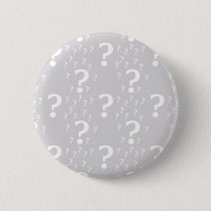 Mystery vraagteken raadsel raadsel lichtgrijs ronde button 5,7 cm