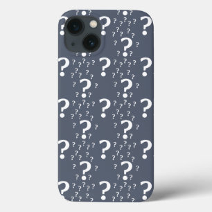 Mystery vraagteken rond puzzelblauw-grijs Hoesje