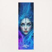 Mystery Woman Emerging from Blue & Purple Flames Yogamat (Voorkant)
