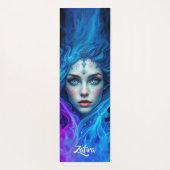 Mystery Woman Emerging from Blue & Purple Flames Yogamat (Achterkant)