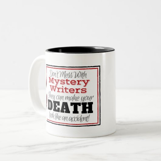 Mystery Writer Warning Mok (Voorkant links)