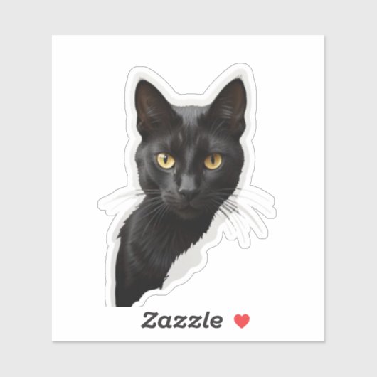 Mystery zwarte kat met scherpe ogen sticker (Vel)