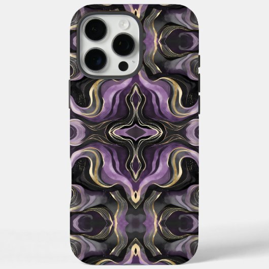 Mystic Amethyst Marble | Dark Fluid Gold-ontwerp Case-Mate iPhone Case (Achterkant)