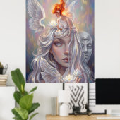 Mystic Angel Portrait Poster (Thuiskantoor)