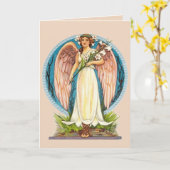 mystic angel wenskaart kaart (Gele Bloem)