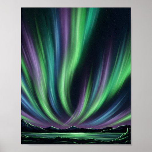 Mystic Aurora Borealis - Noorderlicht kunst Poster (Voorkant)
