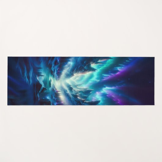 Mystic Aurora Mountain Yoga Mat – Fantasy Landscap (Voorkant (horizontaal))