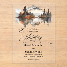Mystic Autumn Calligraphy Wedding Invitation Acryl Uitnodigingen