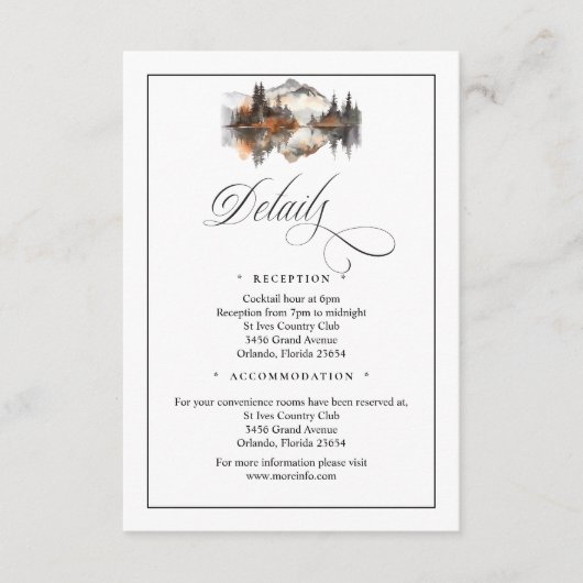 Mystic Autumn QR Code Enclosure Card Informatiekaartje (Voorkant)