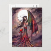 Mystic Autumn Vampire Halloween Fairy Fantasy Art Briefkaart (Voorkant / Achterkant)
