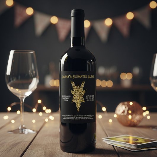 Mystic Bachelorette Tarot Party Wijn Etiket