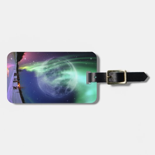 Mystic Beaubright big full blue moon Bagagelabel (Voorkant horizontaal)