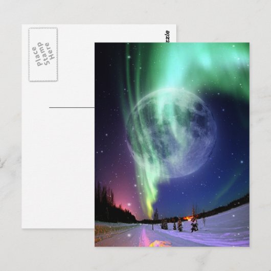 Mystic Beaubright big full blue moon Briefkaart (Voorkant / Achterkant)