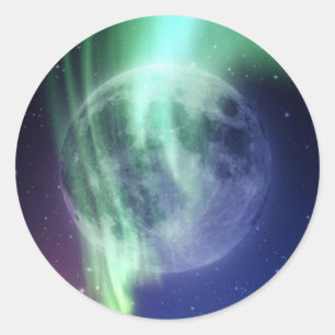 Mystic Beaubright big full blue moon Ronde Sticker