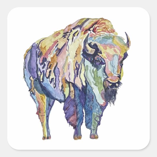 Mystic Bison-sticker Vierkante Sticker (Voorkant)