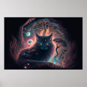 Mystic Black Cat Art Poster (Voorkant)
