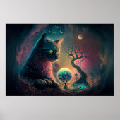 Mystic Black Cat Art Poster (Voorkant)