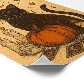 Mystic Black Cat Halloween Boho Poster (Hoek)