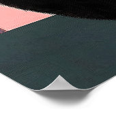 Mystic Black Cat op roze Abstracte achtergrond Poster (Hoek)