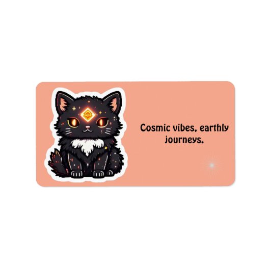 Mystic Black Cat Return Address Label  (Voorkant)