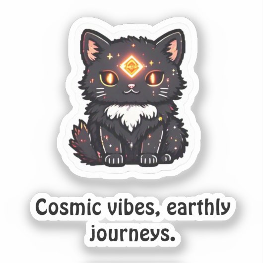 Mystic Black Cat Sticker  (Voorkant)