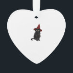 Mystic Black Cat with Dark Red Hat Classic T-Shirt Ornament<br><div class="desc">Mystic Black Cat with Dark Red Hat Classic T-Shirt</div>