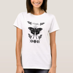 Mystic black moth, maan en magie t-shirt