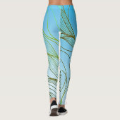 Mystic blad en bloem abstract ontwerp leggings (Achterkant)