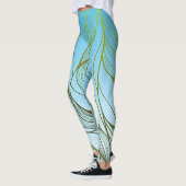 Mystic blad en bloem abstract ontwerp leggings (Links)