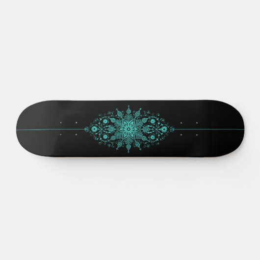Mystic Blauw Glow Intense Patroon Grafisch Persoonlijk Skateboard (Horizontaal)