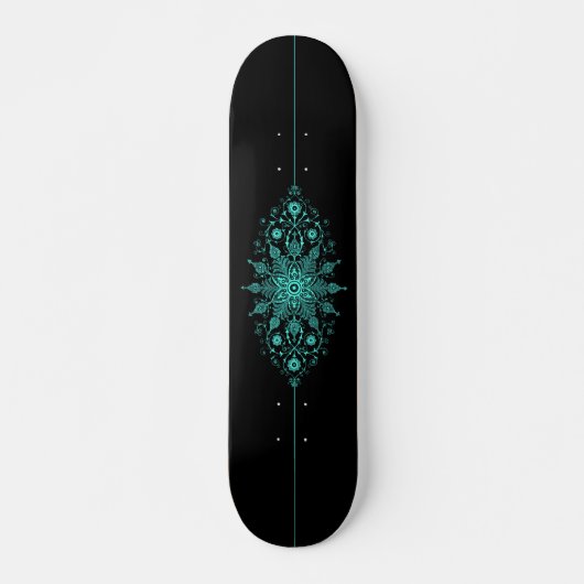 Mystic Blauw Glow Intense Patroon Grafisch Persoonlijk Skateboard (Voorkant)
