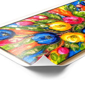 Mystic Bloom Burst - Levendige Abstracte bloemkuns Foto Afdruk (Hoek)