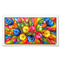 Mystic Bloom Burst - Levendige Abstracte bloemkuns