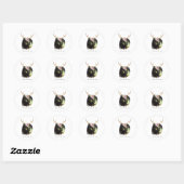 Mystic Bloom Cat Ronde Sticker (Vel)